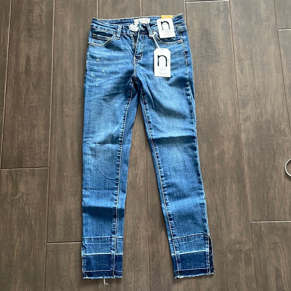 Nature Denim mid rise ankle skinny jeans